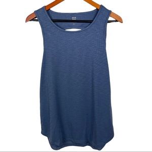 Title Nine Womens Top Open Back Blue Medium Sleeveless Casual